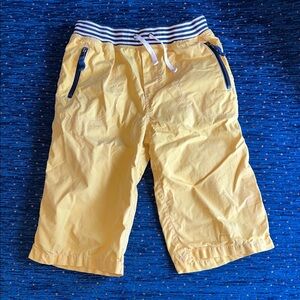 Mini Boden Yellow Shorts with Striped Waistband and drawstring size 12